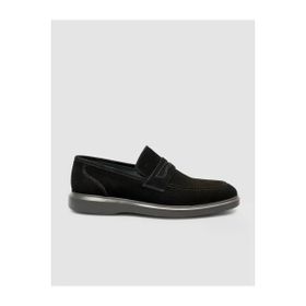 Cabani 700 Süet Hakiki Deri Siyah Erkek Loafer Ayakkabı