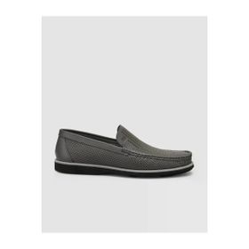 Cabani 8529 Hakiki Deri Gri Erkek Loafer Ayakkabı