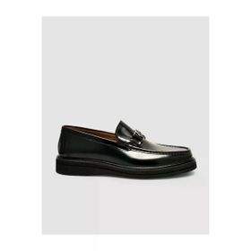 Cabani 8916 Hakiki Deri Siyah Metal Tokalı Erkek Loafer Ayakkabı