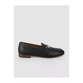 Cabani 9674-1 Hakiki Deri Siyah Tokalı Kadın Loafer Ayakkabı