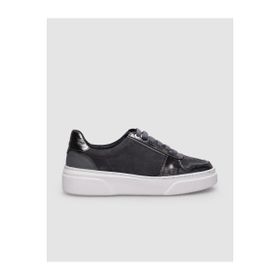 Cabani Bağcıklı %100 Hakiki Deri Siyah Kadın Sneaker Ayakkabı