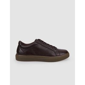 Cabani Bağcıklı Kahverengi Hakiki Deri Erkek Sneaker Ayakkabı