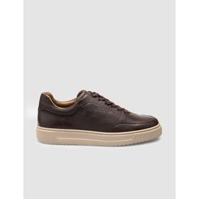 Cabani Bağcıklı Kahverengi Hakiki Deri Erkek Sneaker Ayakkabı