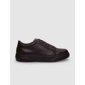 Cabani Bağcıklı Kahverengi Hakiki Deri Erkek Sneaker Ayakkabı