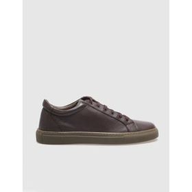 Cabani Bağcıklı Kahverengi Hakiki Deri Erkek Sneaker Ayakkabı