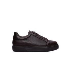 Cabani Bağcıklı Kahverengi Hakiki Deri Erkek Sneaker Ayakkabı