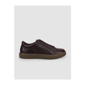 Cabani Bağcıklı Kahverengi Hakiki Deri Erkek Sneaker Ayakkabı