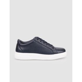 Cabani Bağcıklı Lacivert Deri Beyaz Taban Erkek Sneaker Ayakkabı