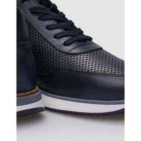 Cabani Bağcıklı Lacivert Deri Beyaz Taban Erkek Sneaker Ayakkabı