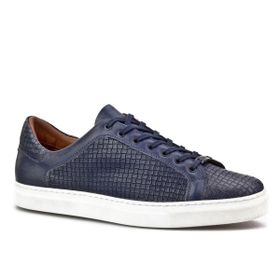 Cabani Bağcıklı Lacivert Hakiki Deri Erkek Sneaker Ayakkabı