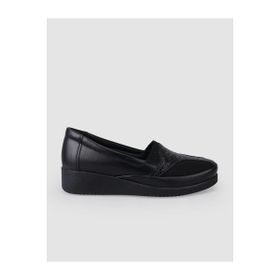 Cabani D59 Siyah Kroko Desenli Kadın Comfort Ayakkabı