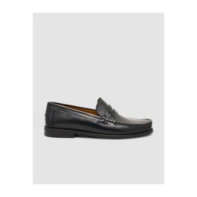 Cabani H-30 Hakiki Açma Deri Siyah Erkek Loafer Ayakkabı