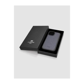 Cabani iPhone 15 Lacivert Hakiki Deri Unisex Telefon Kılıfı