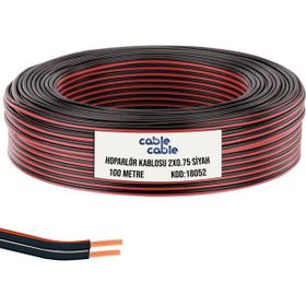Cable 2x0.75 mm Siyah 100 m Kordon Elektrik Kablosu