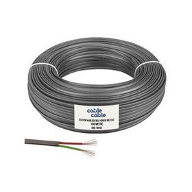 Cable Cable 100 mt Flat Gri İkili Köken Telefon Kablosu