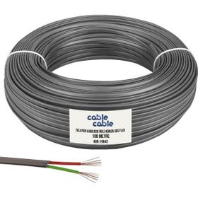 Cable Cable 100 mt Flat Gri İkili Köken Telefon Kablosu