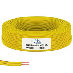 Cable Cable Kordon 2x0.75 Sarı 100 mt Hoparlör Kablosu