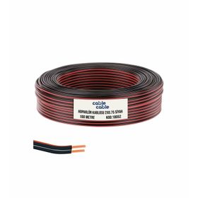 Cable Cable Kordon 2x0.75 Siyah 100 mt Hoparlör Kablosu