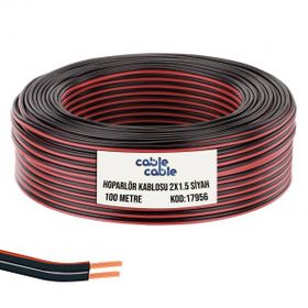 Cable Cable Kordon 2x1.5 Siyah 100 mt Hoparlör Kablosu