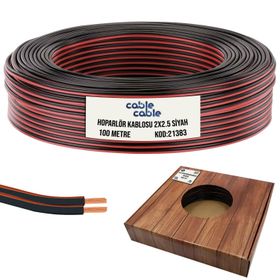 Cable Cable Kordon 2x2.5 Siyah Kutulu 100 mt Hoparlör Kablosu