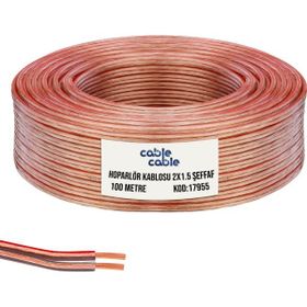 Cable Cable Kordon Şeffaf 2x1.5 cm 100 mt Hoparlör Kablosu