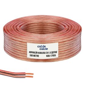 Cable Cable Kordon Şeffaf 2x1.5 cm 100 mt Hoparlör Kablosu
