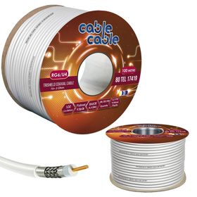 Cable Cable RG6/U4 1.02 mm 80 Tel Trishield 100 mt Anten Kablosu