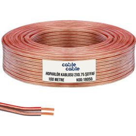 Cable Cable Şeffaf Kordon 2x0.75 cm 100 mt Hoparlör Elektrik ve Ses Kablosu
