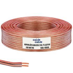 Cable Cable Şeffaf Kordon 2x0.75 cm 100 mt Hoparlör Elektrik ve Ses Kablosu