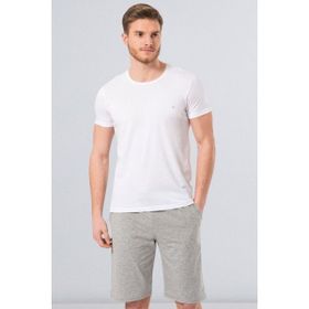 Cacharel 2169 Beyaz O Yaka Slim Fit Erkek T-shirt