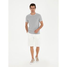 Cacharel 50284605-VR013 Beyaz Erkek Slim Fit Kargo Cepli Şort