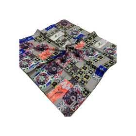 Cacharel 7204313-951 Taş-Yeşil Etnik Desen Tivil İpek Eşarp