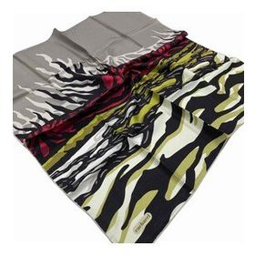 Cacharel 7825313-951 Yeşil-Siyah Zebra Desen Tivil İpek Eşarp