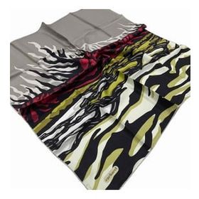 Cacharel 7825313-951 Yeşil-Siyah Zebra Desen Tivil İpek Eşarp