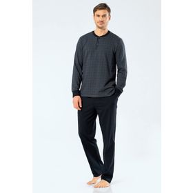 Cacharel Füme S Erkek Jakarlı Noktalı Patlı Pijama Takım