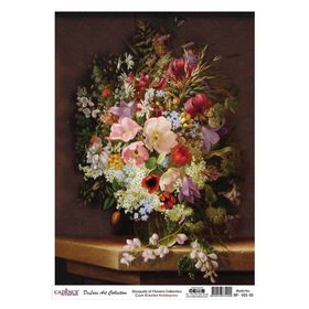 Cadence Çiçek Serisi BF03 30x42 cm Pirinç Dekupaj Kağıdı