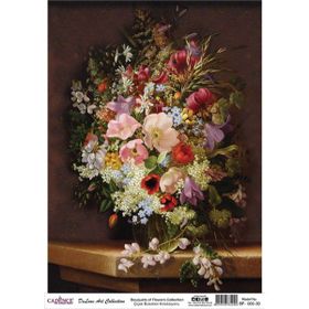 Cadence Çiçek Serisi BF03 30x42 cm Pirinç Dekupaj Kağıdı