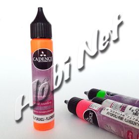 Cadence Fosforlu Turuncu Renkli İnciler Boyutlu 25ml Boncuk Boya