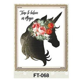 Cadence FT-68 Kumaş Transfer 25x35 Çiçekli Hayvan Figürleri Serisi