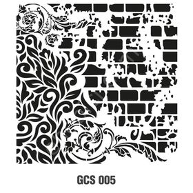 Cadence GCS-005 Grunge 45x45 cm Stencil Şablon