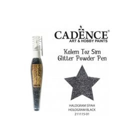 Cadence Hologram Siyah Toz Sim Boya Kalem