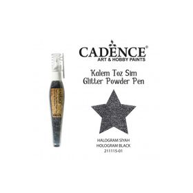 Cadence Hologram Siyah Toz Sim Boya Kalem