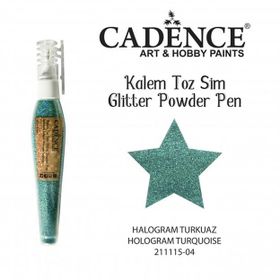 Cadence Hologram Turkuaz Toz Sim Boya Kalem