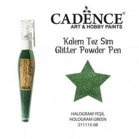 Cadence Hologram Yeşil Toz Sim Boya Kalem