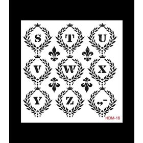 Cadence Home Decor HDM-16 Midi Stencil 25x25 cm Boyama Şablonu