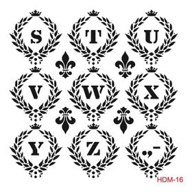 Cadence Home Decor HDM-16 Midi Stencil 25x25 cm Boyama Şablonu