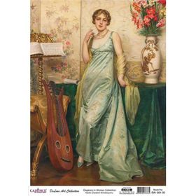 Cadence Kadın Zarafeti Koleksiyonu EW04 30x42 cm Pirinç Dekupaj Kağıdı