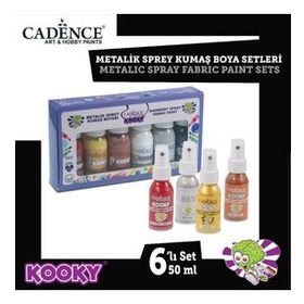 Cadence Kooky Metalik Sprey 50 ml 6'lı Kumaş Boyası