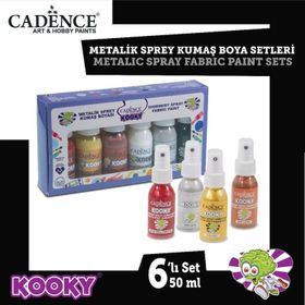 Cadence Kooky Metalik Sprey 50 ml 6'lı Kumaş Boyası