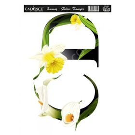Cadence KT-53 25x35 Çiçekli Harf Serisi Kumaş Transfer